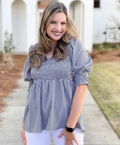 This adorable boutique top is simply amazing! Give your wardrobe a fresh look this spring! Pair with skinny jeans or shorts and sandals for a fun lovable look! Summer Plaid Tops For Day Out, Plaid Summer Tops For Day Out, Plaid Tops For Summer Day Out, Summer Gingham Top For Day Out, Gingham Cotton Tops For Day Out, Cotton Gingham Tops For Day Out, Casual Cotton Blouse For Picnic, Summer Plaid Blouse For Day Out, Casual Summer Tops For Picnic