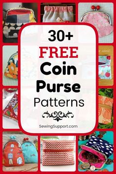 free coin purse patterns with text overlay that reads 30 + free coin purse patterns