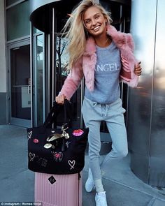 Angelic: Romee was even seen wearing a Victoria's Secret gray T-shirt that read 'angel' to... Vs Fashion Shows, Vs Angels, Victorias Secret Models