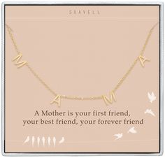 a mother is your first friend, your best friend, your forever friend pendant necklace