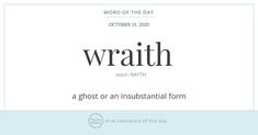 the word wraith is written in black and white