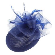 Hair Clip Sinamay Fascinator Hat with Feathers-Hats-Innovato Design-Royal Blue-Innovato Design Elegant Fascinator, Dolphin Bracelet, Wood Inlay Rings, Dragon Star, Sinamay Fascinator, Equestrian Events, Couples Wedding Bands, Clip Design, Punk Accessories