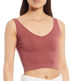 From Free People&#x2C; this cropped cami features:soft ribbed knit fabrication v-necklinesleeveless pull-on constructionrayon/nylon/spandexhand wash Imported. Seamless V-neck Top For Summer, Fitted Ribbed V-neck Tank Top, Stretch Ribbed V-neck Tank Top, Trendy V-neck Tank Top, Ribbed V-neck Elastane Top, Seamless Stretch V-neck Camisole, Casual Seamless V-neck Camisole, Stretch V-neck Vest Crop Top, Trendy Stretch V-neck Tank Top