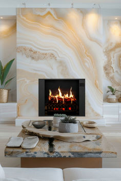 MagikFlame 28" Insert - Holographic Technology electric fireplace in a luxury residential living room and beautiful home. Beautiful Fireplaces, Fireplace Inserts, Livingroom Layout