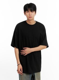 Product Detail Style : Street, Casual Occasion : Back to school Type : Men, TShirts Print : Graphic Material : Cotton Sleeve : Short sleeve Neck : Round neck Fit : Oversize fit Cotton100 Color : White, Black Made in Korea Model Size Model is wearing size M/L and the color Black. Height : 6'0" | 184cm / Top : L / Bottom : XL (32 inch) .prddescription table, .prddescription td, .prddescription th { border : 1px solid black; border-collapse : collapse; padding: 10px; } Size(Inch) Size Shoulder Bust Black Drop Shoulder Tops For Everyday, Basic Crew Neck Shirt For Streetwear, Oversized Short Sleeve Basic Shirt, Plain Crew Neck Shirt For Streetwear, Basic Plain Shirt For Streetwear, Urban Style Black Drop Shoulder Top, Urban Black Drop Shoulder Tops, Basic Oversized Crew Neck T-shirt, Casual Black T-shirt For Everyday