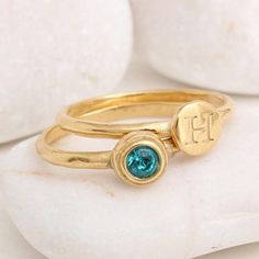 "We love pairing this sweet sentiment of an initial and a birthstone. Perfect for the mother or grandmother of one, or to represent your own initial and birthstone! Also makes a great graduation gift. **This listing is for two 24K gold vermeil rings, one initial ring and one birthstone ring. Each ring has either one letter or one birthstone.** Want more than 2 rings in your stack? Create your own set at this listing: https://www.etsy.com/listing/230748928 These rings are also available in SILVER Adjustable Stackable Rings With Initials, Stackable Oval Midi Rings As Gift, Stackable Oval Midi Rings For Gift, Stackable Oval Midi Rings Gift, Stackable Open Ring May Birthstone, Adjustable Stackable Rings With Initials For Gift, Adjustable Stackable Initials Rings As Gift, Adjustable Bezel Setting Midi Rings As Gift, Adjustable Bezel Setting Midi Rings For Gift