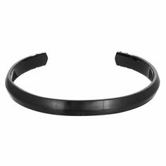 "Add something new to your daily wardrobe with this handsome black enamel cuff bangle bracelet. Add something new to your daily wardrobe with this handsome black enamel cuff bangle bracelet. Length: 8.5 in. Metal: stainless steel Plating: black enamel Finish: polished Packaging: boxed Please note, due to the high value of this item, a signature may be required upon delivery. Size: 8.5"". Gender: male. Age Group: adult." Adjustable Black Cuff Bangle, Classic Black Bangle Bracelet, Classic Black Bangle Bracelets, Classic Black Cuff Bracelet Bangle, Classic Black Cuff Bracelet In Bangle Style, Black Cuff Bracelet For Formal Occasions, Black Cuff Bracelets For Formal Occasions, Formal Black Enamel Bangle, Modern Black Cuff Bangle Bracelet