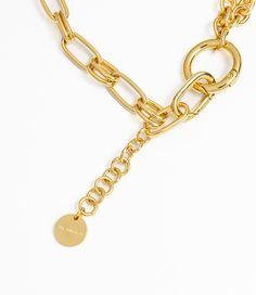 THEANIMALS™ species-fluid Multi Chain Necklace. Available in both 18ct Gold-plated brass and Rhodium. Features interlocking chain links, spring ring and screw closure. Includes extension chain and custom small logo disc. Attach any Charmes from our range. Packaged with branded dust bag and box. Modern Jewelry With Oval Link Chain Strap, Gold-tone Round Chain Necklace With Adjustable Chain, Gold Chain Link Ring With Adjustable Chain, Modern Link Necklace With Chain Strap, Modern Toggle Necklace With Cable Chain, Metal Chain Necklace With Chunky Round Pendant, Metal Chain Necklace With Chunky Chain And Round Pendant, Chunky Chain Metal Necklace With Round Pendant, Modern Chain Necklace With Round Pendant