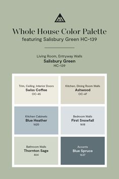 the whole house color palette for living room, kitchen and dining room paint colors that are available