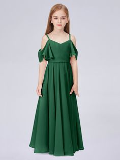 Description: Off Shoulder Ruffled Chiffon Junior Bridesmaid Dress Details: Silhouette: A-line Fabric: Chiffon Neckline: Off the Shoulder Sleeve Length: Sleeveless Embellishment: Ruffles Floor-length chiffon dress. With padding and boning. Available in full-size range (J4-J16) and in custom size Ask a question Junior Bridesmaid Dresses Sage Green, Children’s Bridesmaid Dresses, Emerald Green Junior Bridesmaid Dresses, Sage Junior Bridesmaid Dresses, Junior Bridesmaid Dresses Green, Ruffled Sleeves Dress, Red Flower Girl, Red Flower Girl Dresses, Long Flower Girl Dresses