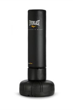 the everlast punching bag stands on top of an object