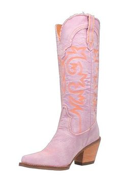 Classic topstitching amplifies the cowgirl aesthetic of a knee-high Western boot done in artfully faded denim. 3" heel 15" shaft Removable, cushioned insole Textile upper and lining/rubber sole Imported Light Pink Cowboy Boots, Knee High Pink Boots, Purple Western Aesthetic, Drag Brunch, Texas Tornado, Megan Moroney, Cute Cowgirl Boots, Knee High Western Boots, Pink Cowboy Boots