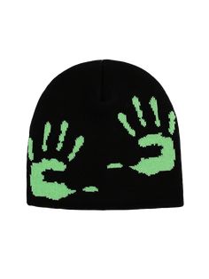 PRODUCT DETAILSBeanie by DYSTOPIɅN ™️ Handprint design Four seasons wear Casual style Streetwear chic SIZE & FITAvailable in one size, designed for a universal fit.LOOK AFTER MEMachine wash cold, tumble dry low.ABOUT ME Soft and structured, your typical beanie. Fabric: 100% Acrylic Knit Beanie Ideas, Graphic Beanie, Summer Swag Outfits, Cool Beanies, Streetwear Hats, Apparel Design Inspiration, Dope Hats, Knit Hat For Men, Streetwear Chic