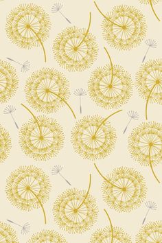 a dandelion pattern on a white background