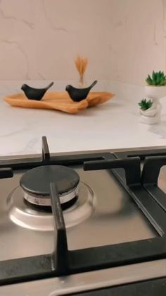 a stove top that has two burners on it