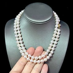 Magnificent and Rare Mikimoto Estate Akoya Pearl 9 mm necklace Necklace 36" 18k Yellow Gold Certified $56,000 M56000Estate Mikimoto 97 Pearls LARGE 9 mm 36 Inches 18 KT Yellow Gold ClaspTRUSTED SELLER SINCE 2002PLEASE REVIEW OUR 100% POSITIVE FEEDBACKS FROM OUR HAPPY CLIENTSPLEASE SEE ATTACHED MIKIMOTO CERTIFICATE AND APPRAISAL FOR DETAILSMikimoto New York730 Fifth Avenue New York, NY 10019FREE PRIORITY SHIPPINGDETAILSStone: Fine Quality Japanese Akoya PearlPearl Shape: RoundPearl Color: Pink/Wh Luxury Long Pearl Chain Necklace, Luxury Long Necklace For Formal Occasions, Luxury White Double Strand Necklace, Anniversary Pearl White Double Strand Necklace, Double Strand Pearl Chain Jewelry For Anniversary, Luxury Gold Double Strand Pearl Necklace, Yellow Gold Double Strand Pearl Chain Jewelry, Classic Long Pearl White Necklace, Formal Double Strand Pearl Chain Necklace