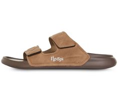 Slide into comfort and style with the Floopi Men's Noah Adjustable Faux Leather Slide Sandal, featuring adjustable hook-and-loop straps for a perfect fit and a premium faux leather upper that combines style with practicality. Designed with your comfort in mind, it includes heel and arch support, making it ideal for those spring and summer days. From Floopi. Adjustable Comfortable Leather Slides, Comfortable Adjustable Leather Slides, Adjustable Brown Slides With Leather Footbed, Casual Leather Slides With Adjustable Strap, Adjustable Brown Slides With Cushioned Footbed, Slip-resistant Leather Slides With Round Toe, Adjustable Brown Slides With Removable Insole, Comfortable Slip-resistant Brown Sandals, Casual Brown Slides With Adjustable Strap