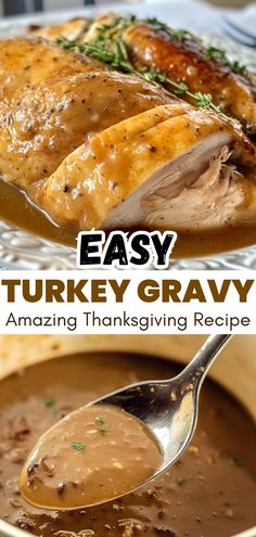 Thanksgiving Turkey Recipes: Easy Turkey Gravy (Without Drippings) Turkey Gravy Without Drippings, Easy Turkey Gravy, Turkey Dressing Recipe, Gravy Homemade, Gravy Without Drippings, Turkey Gravy Easy, Homemade Turkey Gravy, Brunch Salad, Homemade Broth