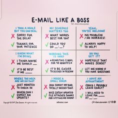 a poster with words that say email like a boss and what to do if you want it