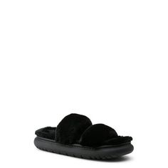 So, whats on the agenda for the night? Get comfy and cozy with the No Boundaries 2 Band Slipper. Easy to wear with a slip-on, slip-off style, this pair of laid back, lounge around slippers complete your look on off duty days. The cute two band silhouette goes great with joggers or jams, hoodies and sweatshirts, so youre ready to unplug and unwind effortlessly and in style. Only at Walmart. Size: 10.  Color: Black.  Gender: female.  Age Group: adult. Cozy Super Soft Black Slippers, Black Non-slip Slippers With Round Toe, Black Soft Synthetic Slippers, Cheap Non-slip Black Slippers, Adjustable Non-slip Black Slippers, Off Duty, Shoe Brands, Clothing And Shoes, That Look