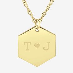 Included: 1 Necklace Chain(s)Features: PersonalizedJewelry Closure: Spring Ring ClaspLink Construction: SolidMetal Color: YellowChain Length: 18 InchChain Width: 1.25 MillimetersPendant Length: 18mmPendant Width: 15.5mmChain Construction: RopeCare: Wipe CleanMetal: 24k Gold Over SilverNecklace Type: Pendant NecklacesAssembled in the US from Imported Materials Gold Nameplate Necklace For Wedding Gift, Gold Jewelry For Mother's Day Wedding Gift, Gold Jewelry For Wedding Gift On Mother's Day, Gold Nameplate Jewelry For Wedding Gift, Personalized Yellow Necklace For Anniversary, Gold Nameplate Charm Necklace For Valentine's Day, Personalized Gold Jewelry For Wedding Gift, Gold Custom Pendant Necklace For Valentine's Day, Gold Pendant Necklace For Valentine's Day