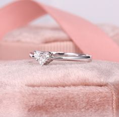 Dainty Heart Shaped Promise Rings, Small Heart Ring, Minimalist Gold Heart Ring, Love Heart Engagement Ring, Heart Diamond Ring For BFF ✧･ﾟ: *✧･ﾟ:* Welcome to Charles Davin Jewelry*:･ﾟ･ﾟ✧ Moissanite - a gemstone known to bring in luck in someone's life, the user can give off a look of elegance. You can give your special someone luck whilst showing your love to them. ✶Material: 10K/ 14K/ 18K ✶Main Stone: Round Cut Moissanite ; 2.0mm-2 ✶Side Stone: Princes Cut Moissanite; 2.0mm-1 ✶Color: D Colorle Minimalist White Gold Heart Ring For Wedding, Dainty Heart Cut White Gold Diamond Ring, Minimalist Diamond Heart Ring For Promise, Minimalist Solitaire Heart Ring For Anniversary, Minimalist Diamond Ring For Anniversary On Valentine's Day, Minimalist Diamond Heart Promise Ring, Dainty White Gold Heart Promise Ring, Delicate White Gold Heart Promise Ring, Delicate White Gold Heart Ring