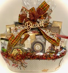 a basket filled with lots of different items