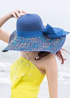 Boho Blue Print Tulle Bow Straw Woven Floppy Sun HatMade of fine Tulle Bow Straw Woven.Hat Circumference: 58cm/22.62". Matches easily with daily hairstyle, dresses & Shirts Floppy Sun Hats, Tulle Bows, Daily Hairstyles, Blue Print, Sun Hats, Straw, Hats, Hair Styles, Red