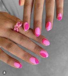 Barbie Pink Nails, Pink Nail Art Designs, Short Gel Nails, Hot Pink Nails, Summery Nails, Pink Nail Art, Short Nail Designs, Pink Acrylic Nails, Beauty Guru