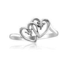 10KT Diamond Double Heart Promise Ring Heart Promise Rings, Clearwater Florida, Jewelry For Sale, Double Heart, Best Diamond, Stylish Jewelry, Promise Ring, White Gold Diamonds, Promise Rings