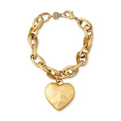 This bold, large gold heart bracelet features an interlinked chain that adds a statement, chic touch to any outfit. With its on-trend design, this bracelet is perfect for adding a touch of love to your look. Elevate your style with this stunning Big Heart Bracelet. 7” inch length Heart is 1” inch wide 12k Antique Gold plating Pewter : Remove item when showering and keep away from perfume and chemicals You can clean it with a soft cloth Gold Heart Bracelet, Pendant Heart, Solid Gold Earrings, Pearl Collection, Gold Filled Ring, Gold Filled Earrings, Anklet Bracelet, New Jewelry, Earring Sale