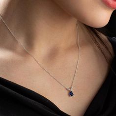 Elevate her style with this stunning Sapphire Necklace in Gold. A perfect birthstone gift for mom or a cherished present for any special lady in your life. Make her sparkle!• Material: High-Quality Solid 925 Sterling Silver• Finish: Sterling Silver Rose Gold or Gold• A special piece you'll treasure• High-quality materials and attention to detail• Our jewelry is designed With 🖤️ In NY Sterling Silver Birthstone Necklace With Clavicle Chain For Her, Sterling Silver Birthstone Necklace With Clavicle Chain, Teardrop Birthstone Jewelry, Elegant Hypoallergenic Necklaces For Mother's Day, Hypoallergenic Sapphire Jewelry As Gift, Hypoallergenic Sapphire Jewelry For Gifts, Round Birthstone Necklace Fine Jewelry, Cubic Zirconia Jewelry For Mom, Elegant Round Birthstone Necklace For Mother's Day