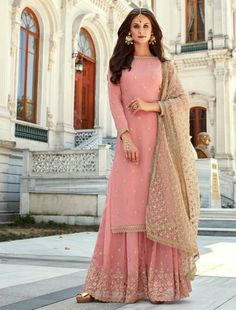 Latest Indian Outfits, Ramadan Collection, Gharara Suits, Latest Salwar Kameez, Georgette Tops, Palazzo Suit, Sharara Suit, Eid Dresses, Salwar Kameez Online