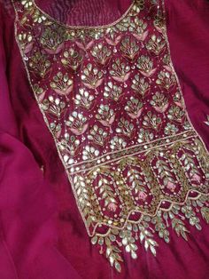 Item Overview ATHARVA Hand Embroidery Salwar Kameez w/Embroidery Neck Maroon/Banarsi Silk Dupatta/Gota Patti/ Custom Stitch/Anarkali/Patiala/ Dno. CH1556 Fabric: * Shirt- Chanderi Silk - Embroidered Neck- Maroon - 2.5 Mts Beautiful Hand Embroidery * Dupatta: Banarsi Silk Dupatta-Tilla Border Dupatta- 2.5 Mts- Latkans Tassels- (Motifs may wary) * Bottom Santoon Silk 2.5 Mts. Excusive Hand Embroidered Party Wear Punjabi Suit. Customization: * Fabrics Customization: Designs Can be made in different Navratri Anarkali Set With Dupatta In Chinon, Traditional Designer Anarkali Set With Dupatta, Traditional Anarkali Set With Dupatta For Designer Wear, Bollywood Anarkali Set With Mirror Work And Traditional Drape, Traditional Kurta With Mirror Work For Diwali, Diwali Traditional Kurta With Mirror Work, Diwali Traditional Drape Kurta With Mirror Work, Traditional Draped Kurta With Mirror Work For Diwali, Anarkali Churidar With Mirror Work And Straight Kurta