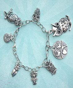 Owl Charm Bracelet | Jillicious charms and accessories Symbolic Metal Charms With Dangling Details, Metal Charm Bracelet For Jewelry Making, Symbolic Charm Bracelet With Dangling Charms, Silver Sterling Charm Bracelet With Dangling Charms, Silver Symbolic Bracelets With Dangling Charms, Symbolic Silver Bracelets With Dangling Charms, Symbolic Dangle Charm Bracelet, Symbolic Silver Bracelet With Dangling Charms, Silver Symbolic Dangle Charms