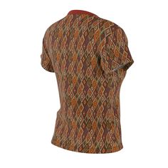 Dive into the rich tapestry of African-inspired fashion with our Geometric African Diamond Pattern All-Over Print T-Shirt. This high-quality garment melds cultural heritage with modern style, making it a versatile addition to any wardrobe. Crafted from 100% polyester, this light fabric t-shirt, weighing 6.0 oz, promises both comfort and durability. The intricate design, featuring an array of warm, earthy tones—burnt sienna, mustard yellow, olive green, and jet black—creates a mesmerizing effect Burnt Sienna, African Inspired Fashion, Inspired Fashion, African Inspired, Cultural Heritage, Intricate Design, Earthy Tones, Diamond Pattern, Jet Black