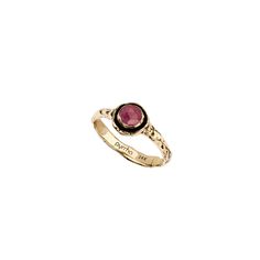 A narrow 14k gold ring set with a ruby. Stone Wedding Rings, Antique Wax, Stone Wedding, Signature Jewelry, Gold Band Ring, Deep Love, Sustainable Jewelry, 14k Gold Ring, Gold Collection