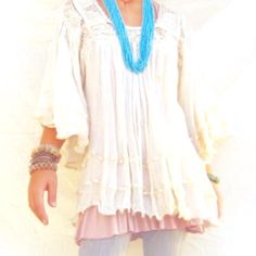 Nwots-Bohemian Tunic, Angel Wings Sleeves Also Can Be Worn As A Mini Dress. I Have 1-White Or 1-Blue Gorgeous Lightweight And Floey.Soft Lightweight White Rayon Rayon & Satin Ribbons For Trim ,Really Keep You Cool And It Drys Quickly Great For The Hot Weather That We’re Having All Over The Country. Please Refer To Pictures. These Are A Size 5x But If It’s More Like A 3x, But Has Plenty A Room It’s Very Flowy Please Refer To Pictures Fitted Bohemian Dress For Brunch, Flowy Bohemian Boho Dress For Fall, Fall Bohemian Flowy Boho Dress, Spring Boho Print Bohemian Dress, Summer Bohemian Boho Dress With Ruffles, Bohemian Ruffled Boho Dress For Brunch, Bohemian Boho Dress With Ruffles For Brunch, Spring Festival Flowy Boho Dress, Bohemian Boho Dress With Short Sleeves For Brunch