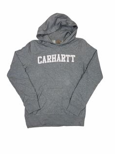 Vintage Y2K Carharrt grey marl spellout hoody oversized XS High quality thick material and stitching. Drawstring missing. Made to last USA workwear.  USA sizing so this fits like a UK small bit check measurements against your own garments  Pit to pit: 51cm Pit to cuff: 53cm Collar to hem: 70cm Streetwear Long Sleeve Hoodie With Logo Lettering, Long Sleeve Hoodie With Logo Lettering For Streetwear, Streetwear Hoodie With Logo Lettering, Casual Cotton Hoodie With Logo Lettering, Gray Long Sleeve Varsity Hoodie, Gray Varsity Hoodie Sweatshirt, Gray Logo Print Hoodie For Streetwear, Athletic Heather Hoodie For College In Winter, Gray Cotton Logo Sweatshirt