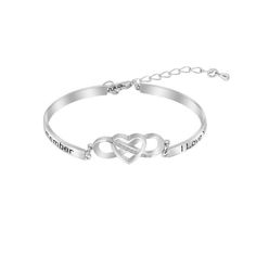 Christmas Gift Infinite love bracelet for Mom-Crystal inlaid-Real stock Silvery / Sterling silver Bracelet For Woman GG Silver Sterling Silver Name Bracelet For Promise, Silver Stainless Steel Heart Bracelet For Friendship, White Gold Heart Bracelet For Anniversary And Mother's Day, Stainless Steel Heart Bracelet For Anniversary, Silver Stainless Steel Friendship Jewelry, Meaningful Silver Infinity Jewelry, Silver Heart Bracelets For Anniversary, Silver Heart Bracelets For Anniversary Gift, Silver Heart Bracelet For Anniversary Gift