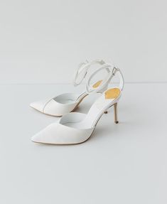 Wedding White Satin Sandals Bridal Shoes With High Heel and - Etsy Elegant Pointed Toe Sandals For Wedding Guests, Luxury Wedding Shoes With 4-inch Heel And Ankle Strap, Chic Wedding Sandals With Closed Toe, Chic Closed Toe Wedding Sandals, Elegant Wedding Sandals With Wrapped Heel, Wedding High Heel Sandals With Removable Insole, Elegant Wedding Sandals With Heel Strap, Chic Wedding Sandals With Ankle Strap, Elegant Ankle Strap Sandals For Wedding