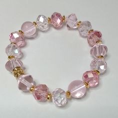 This beautiful Pink Crystal and glass bracelet will add a perfect pop of color and sparkle to any wardrobe!  What a wonderful gift idea for that someone special. Glass Beaded Bracelet, Glass Bracelet, Glass Beaded Bracelets, Pink Crystal, Crystal Jewelry, Beaded Bracelet, Glass Beads, Color Pop, Jewelry Bracelets