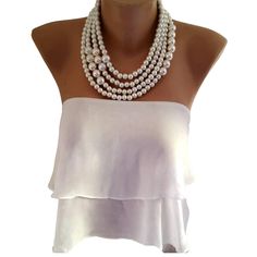 "Handmade, Bridal, Layered Beige Glass Pearl Necklace . New Season, New Design, Elegant, Different shape pearl necklace is made with glass pearls and limited amount, best quality lux coated plastic pearls. The necklace is about 20\" long but adjustable with adjustment chain. You can combine it with your Street Style dresses or with a bridal dress, perfect Gift for Mom, Office Women Accessories,.." Multi-strand Pearl Chain Necklace For Party, Party Pearl Beaded Necklace With Pearl Pendant, Party Pearl Beaded Necklaces With Pearl Pendant, Party Beaded Pearl Necklaces With Pearl Pendant, Multi-strand Pearl White Pearl Necklace For Party, Evening Pearl Beaded Necklaces, Multi-strand White Pearl Necklace For Parties, White Multi-strand Pearl Necklace For Party, Pearl White Round Beads Necklace For Party