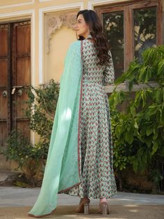 This is a beautiful 2-piece set. The set comes with printed & embroidery anarkali style gown has v neck, ankle length & full sleeves teamed organza dupatta with hand embroidery detailing. Total No of Set-2 Kurta Fabric: Chanderi Dupatta Fabric-Organza Work Done on Kurta- Print & embroidery detailing. Kurta Length-Ankle Length Sleeve Length: Full Sleeves Neck: V Neck Style: Anarkali Color: Blue & Maroon Occasion: Party Wear Washing Instructions: Hand Wash or Dry Clean V Neck Anarkali, Embroidery Anarkali, Chanderi Dupatta, Printed Embroidery, Print Embroidery, Embroidery Detailing, Organza Dupatta, Full Sleeves, Indian Wear