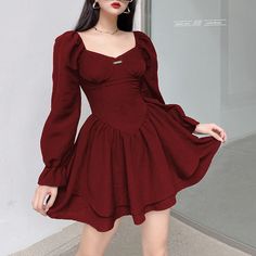 WELCOME TO ZJKRL STORE! SIZE Length/cm Bust/cm Waist/cm Hips/cm Shoulder/cm Sleeve/cm S 72cm(28.25") 82cm(32.25") 64cm(25.25") / / 61cm(24") M 73.5cm(29") 86cm(34") 68cm(26.75") / / 62cm(24.5") L 75cm(29.5") 90cm(35.5") 72cm(28.25") / / 63cm(24.75") XL 76.5cm(30.25") 94cm(37") 76cm(30") / / 64cm(25.25") NOTE: 1. Please strictly follow the size chart to select the size. Do not select directly according to your habits.2. Still not sure about size? We'd love to advise based on your measurements of bust, waist and hip.3.The size may have 2-3cm differs due to manual measurement. Please note when you measure. Fitted Lantern Sleeve Solid Color Dress, Fitted Solid Color Dress With Lantern Sleeves, Party Dresses With Lantern Sleeves In Solid Color, Party Dress With Square Neck In Solid Color, Casual Mini Dress With Square Neck For Party, Chic Mini Dress With Lantern Sleeves In Solid Color, Trendy Square Neck Party Dresses, Puff Sleeve Solid Color Dress For Night Out, Fitted Solid Color Mini Dress With Puff Sleeves