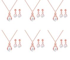 PRICES MAY VARY. ❖ HIGH QUALITY MATERIAL❖ This Women'S Wedding Jewellery Set Is Contain One Necklace & One Pairs Earrings.It's Made Of 18k Gold or Rose Gold or Silver Plated Eco-Friendly Alloy/Copper With Selected Sparkly Crystal & 3A Rhinestone/Clear Cubic Zirconia,High Polished,Lead-Free & Cadmium-Free & Nickel-Free, Hypoallergenic And Suitable For Almost All Of Sensitive Skin.With A Fabulous Design And Solid Construction,Never Goes Out Of Style； ❖ JEWELLERY SET SIZE❖ Necklace Length:Adjustabl Bridesmaid Jewelry Sets, Wedding Jewellery, Jewellery Set, Engagement Anniversary, Wedding Jewelry Sets, Bridesmaid Jewelry, Necklace Earring Set, Necklace Length, Necklace Earrings