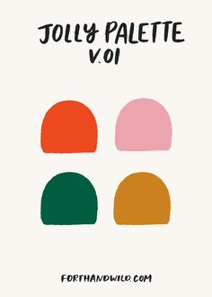 a poster with the words jolly palette vol1 in black, white and red on it