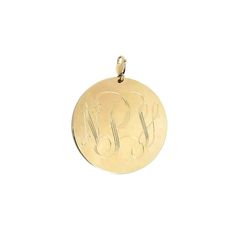 Engraved Monogram Disc – Emily & Ashley Classic Gold Monogram Jewelry, Sterling Silver Yellow Gold Monogram Jewelry, Yellow Gold Sterling Silver Monogram Jewelry, Classic Monogram Nameplate Jewelry, Formal Monogram Pendant Jewelry, Anniversary Monogram Yellow Gold Jewelry, Yellow Gold Monogram Jewelry For Gifts, Yellow Gold Monogram Jewelry For Anniversary, 14k Gold Monogram Initial Pendant Jewelry