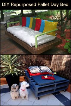 diy repurposed pallet day bed for your dog or cat to sit on