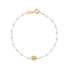 Gigi Clozeau - Madone Charm Classic Gigi Baby Blue bracelet, Yellow Gold, 6.7 Preppy Jewelry, Bracelets Gold, Jewelry Accessories Ideas, Jewelry Lookbook, Ancient Symbols, Blue Jewelry, Cute Bracelets, Girly Jewelry, Sophisticated Design